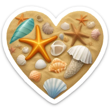 Beachy heart sticker
