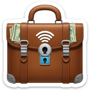 wifi money filled briefcase sticker