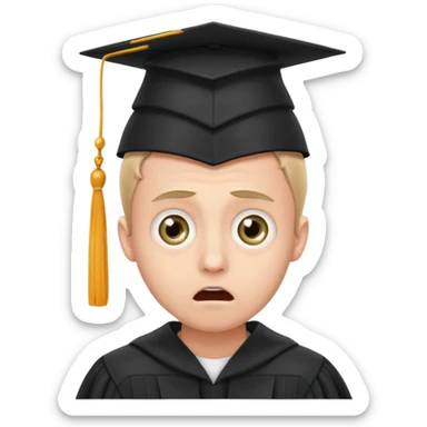 man terrifying graduation sticker