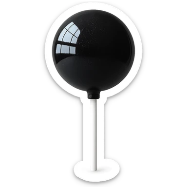 Change the lollipop color to black, keep the background transparent, in a realistic style. sticker