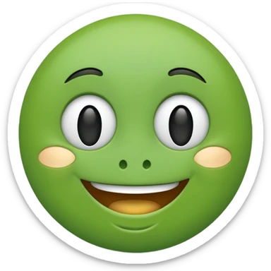 happy face emoji  Green colored sticker