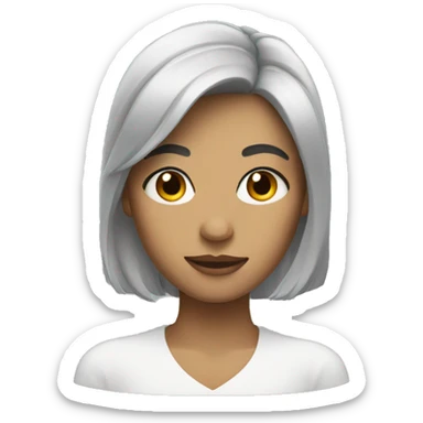 Face of a woman with dark hair and side bang. sticker