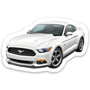 white ford mustang  sticker
