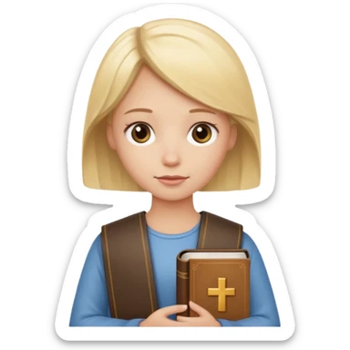 Christian blond girl with Bible  sticker