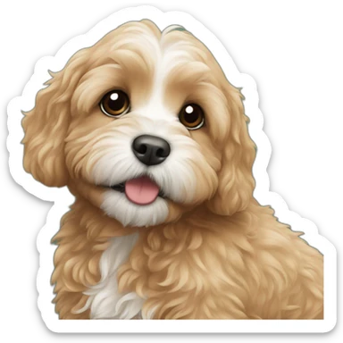 Cavapoo kissing sticker