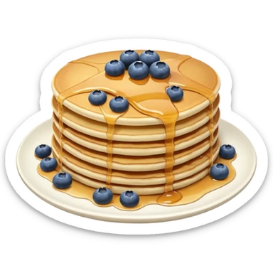 Pancake topped with blueberries sticker