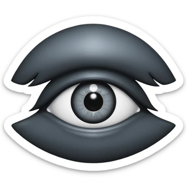 Minimal emoji, gothic futuristic eye, cold grey sclera, the pupil is fully replaced by a solid black number 8 eight, occult cyber aesthetic, sharp clean lines, flat emoji design, centered, transparent background sticker