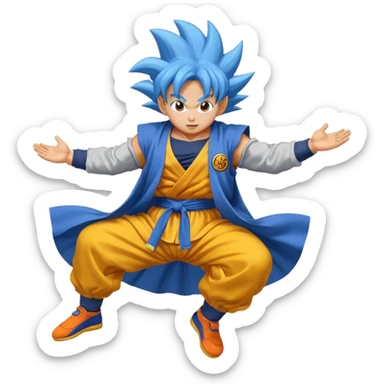 Nube voladora dorada o amarilla de Goku o Goku en nube voladora sticker