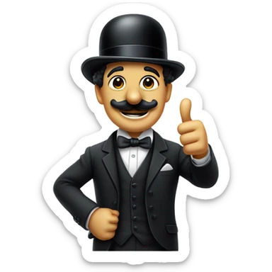 Charlie Chaplin thumbs up sticker