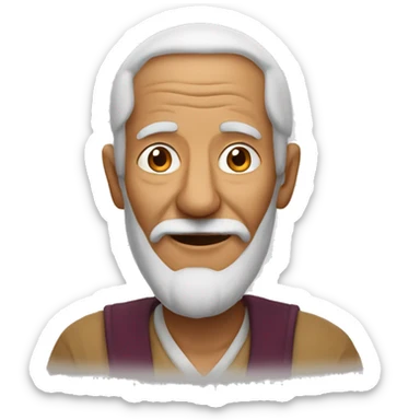 old happy morocan man with tarbouche sticker
