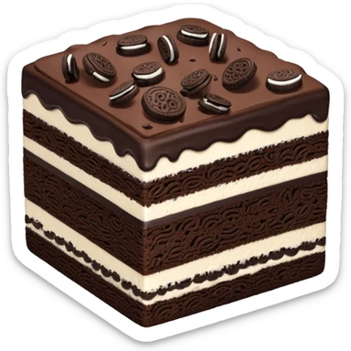 oreo cake square shape slim layer one topping oreo sticker
