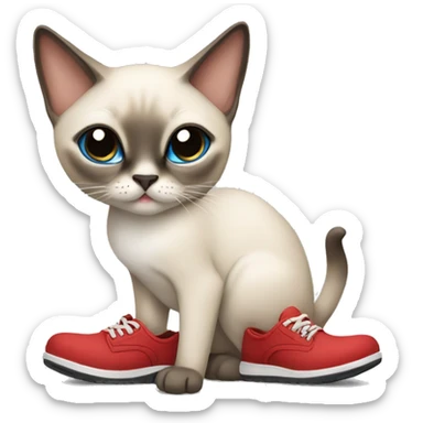siamese cat with shoes sticker