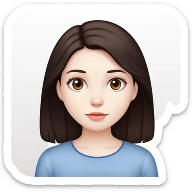 A girl with dark brown hair and pale skin sticker