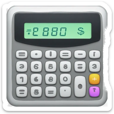 calculator with money and numbers on the screen sticker