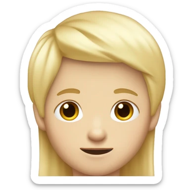 Small Kid with very thin blonde Hair and the right Site of his face is bigger than the other sticker