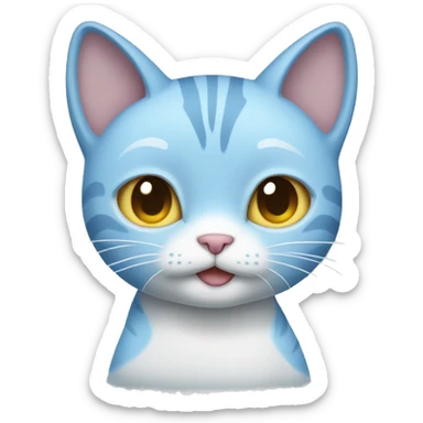 Light blue cat fullbody sticker