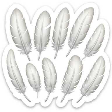 A dovetail consisting of white feathers. Without the dove. sticker