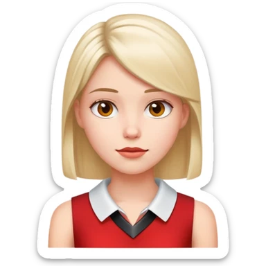 red sleeveless top with a darker collar on a girl sticker