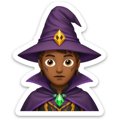Warlock costume in brown skin sticker
