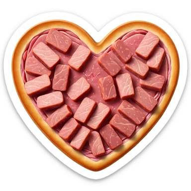 Heart emoji made of spam meat sticker