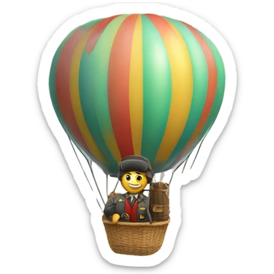 Hot air balloon with pilot sticker