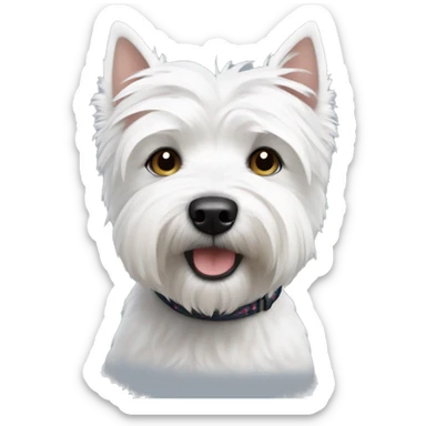 Generame un emoji de un perro westie sticker