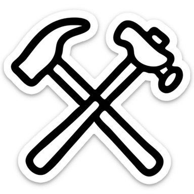 A hammer and sickle tool symbol with the hammer and sickle crossed sticker