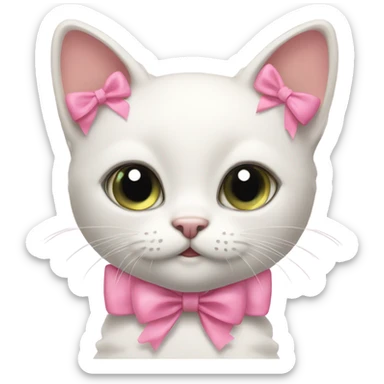 cute cat with pink bow sticker