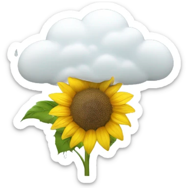 Sunflower with the rain cloud sticker