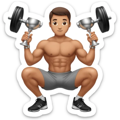 male goblet squat in gym sticker