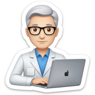 Middle IT Specialist with laptop and tablet, confident pose, moderately experienced face, showing mid-level technical skills sticker