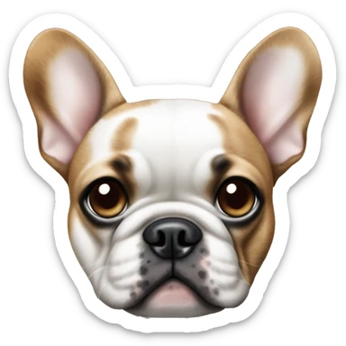French bulldog with brown fur in black spots with blue eyes farts sticker