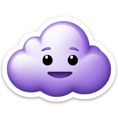 purple cloud with a face sticker