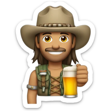 apache 207 mit einem Bier in der hand sticker