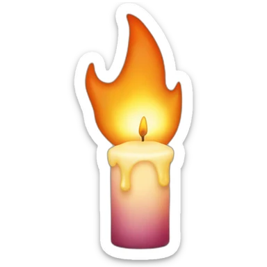 burning candle sticker