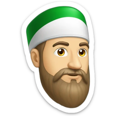 ramzan kadyrov with cap and long beard sticker