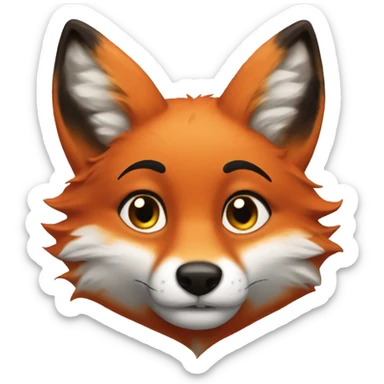 red fox female furry pog sticker
