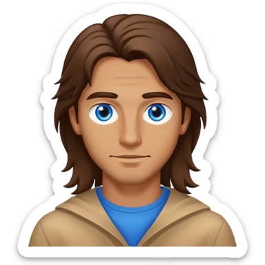Northern italian guy with long hair and blue eyes sticker