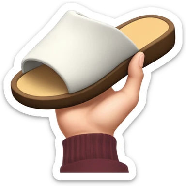 Slipper in hand  sticker