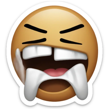 angry face sticking out tongue  sticker