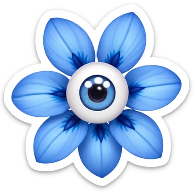 blue flowers with eyes sticker