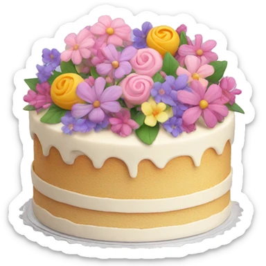 Cake with flowers  sticker