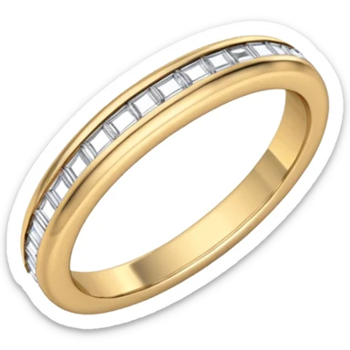 Diamond ring with 1.2mm band width and round and bugette diamond in morse sticker