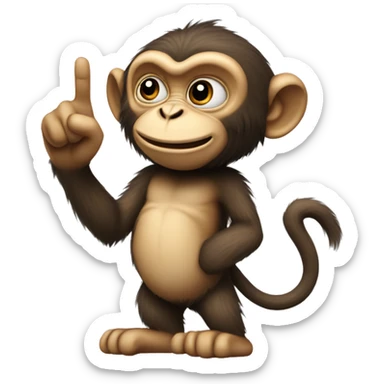 realistic Monkey pointing finger  sticker
