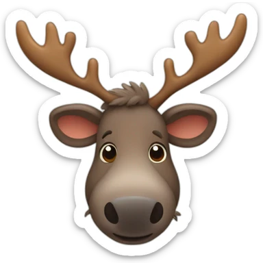 cute cartoon moose sticker