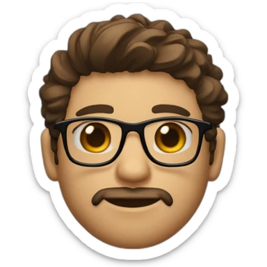 Gamer, chico con pelo corto, pelo color castaño, gafas de sol sticker