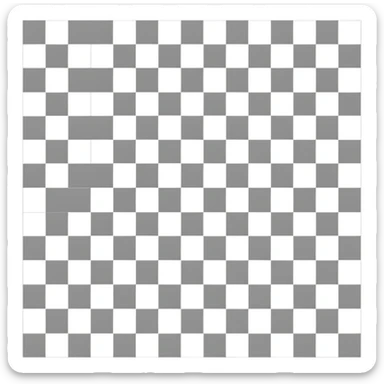 Gray and white checkered pattern, 8x8 grid, minimalist design, flat colors sticker