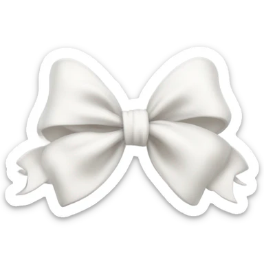 White fluffy bow sticker