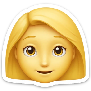 Shy yellow face sticker