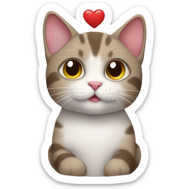 Cat with heart sticker